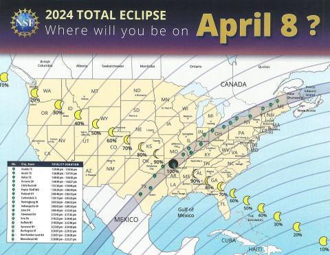 Map of Totality for 2024 Solar Eclipse Where will you be on April 8th?