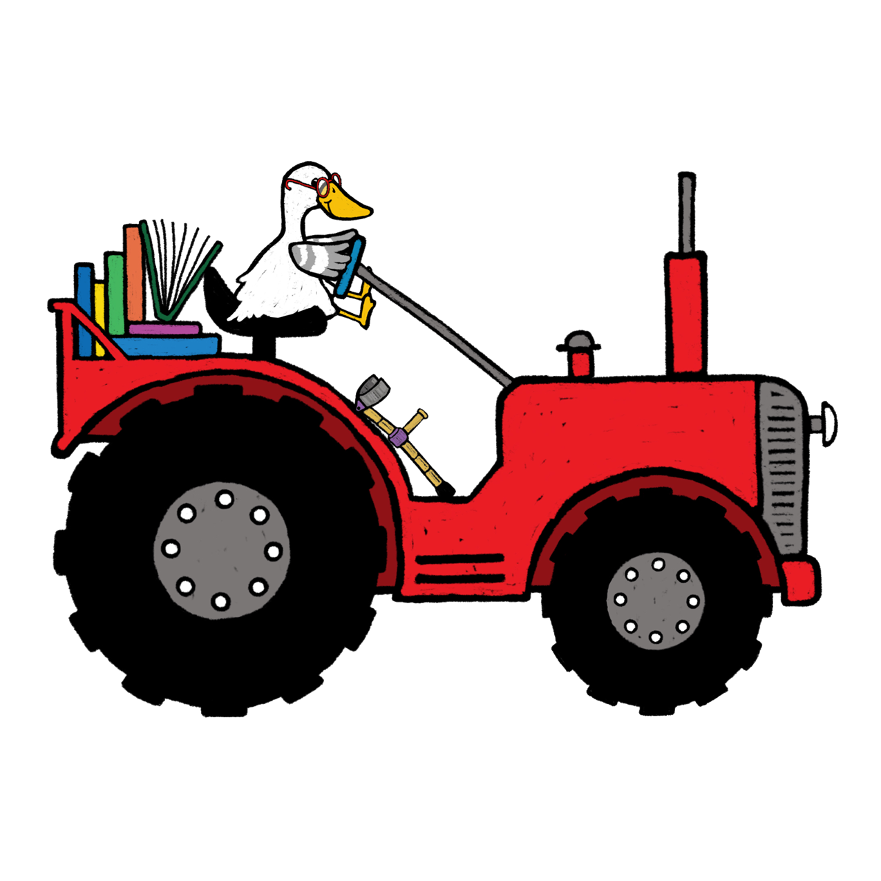 duck driving tractor