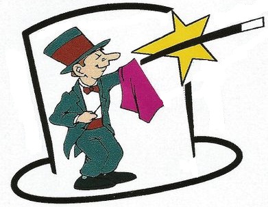 magician with wand in a top hat