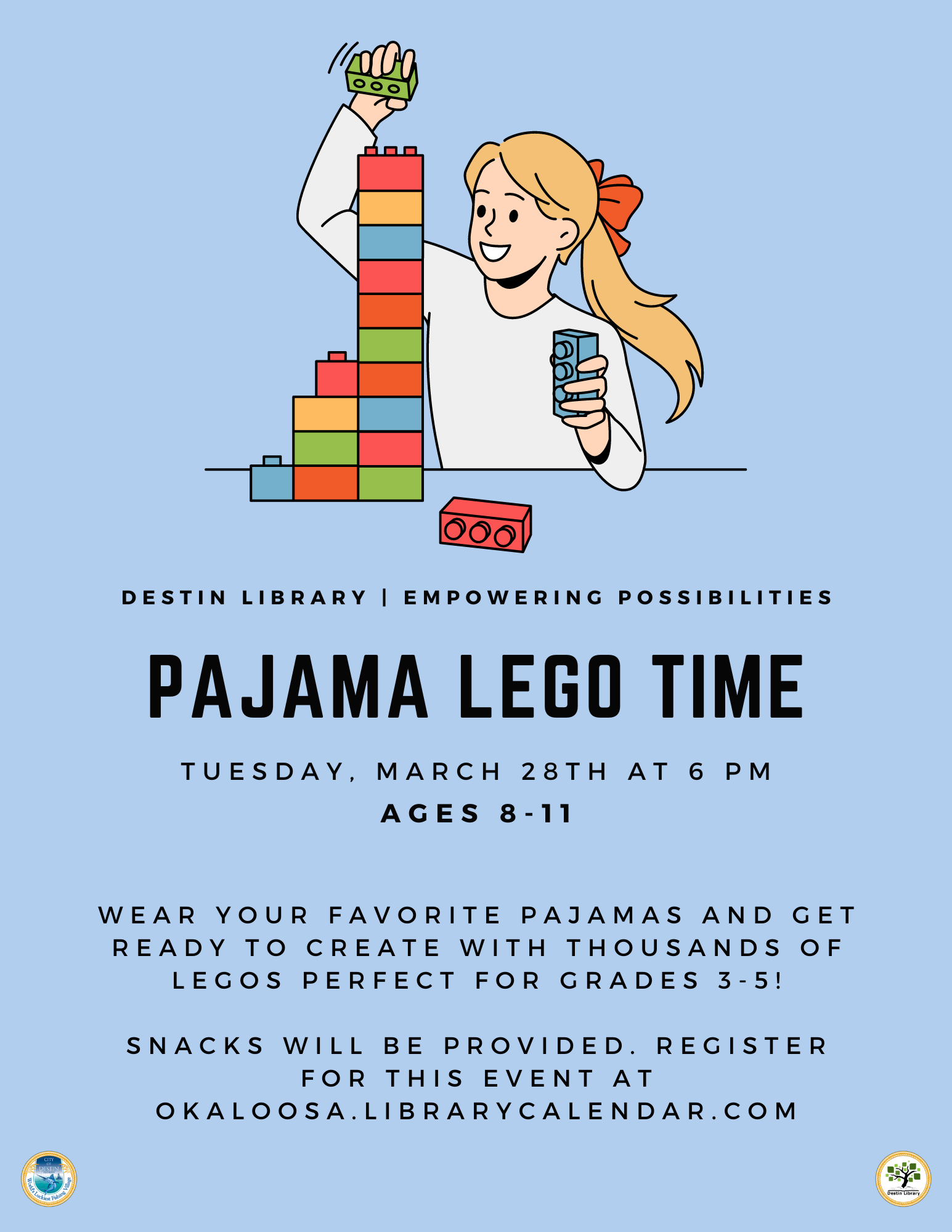 Lego pajama storytime 8-11