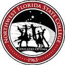 Northwest Florida State College logo with dancer fountain image