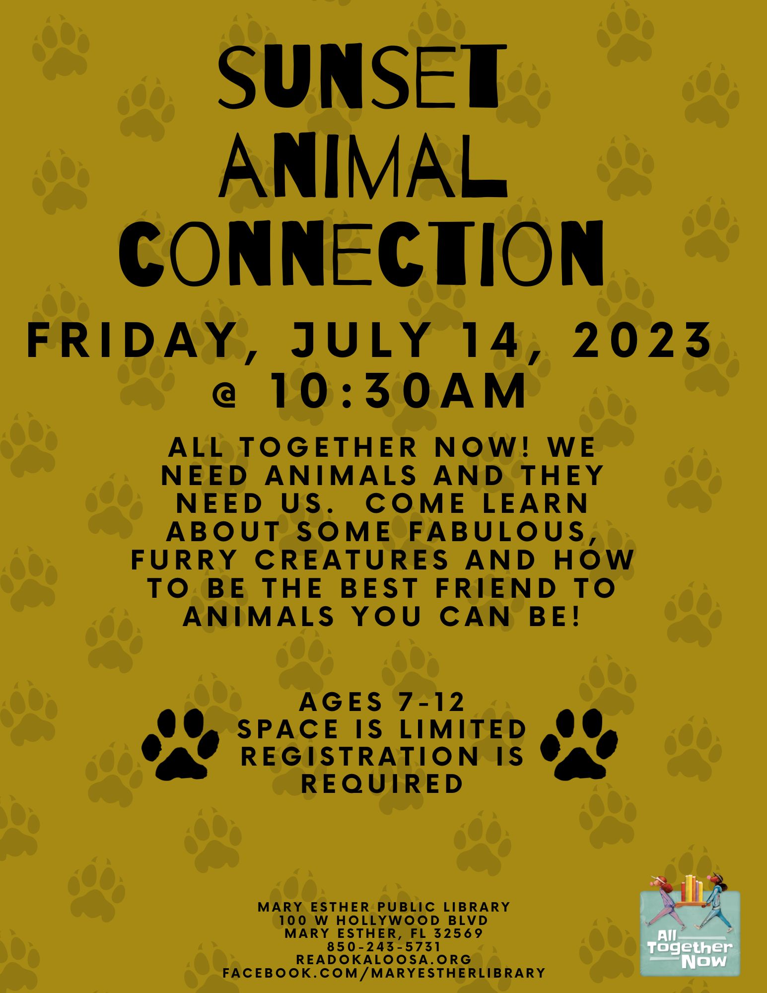 sunset animal connection friday july 14 at 10:30am