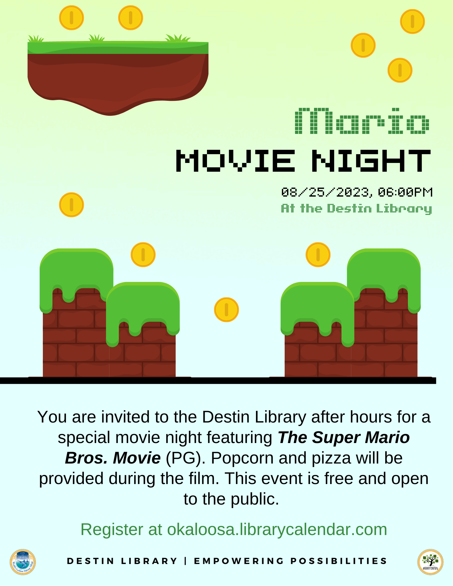 Mario Movie Night at the Destin Library