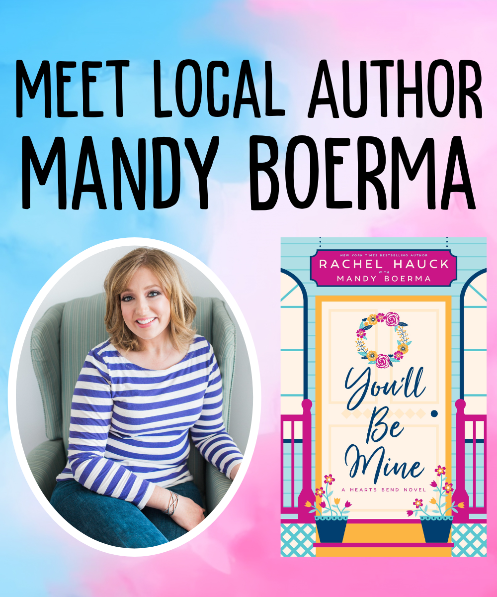 Meet Local Author Mandy Boerma with promo photo and book cover image