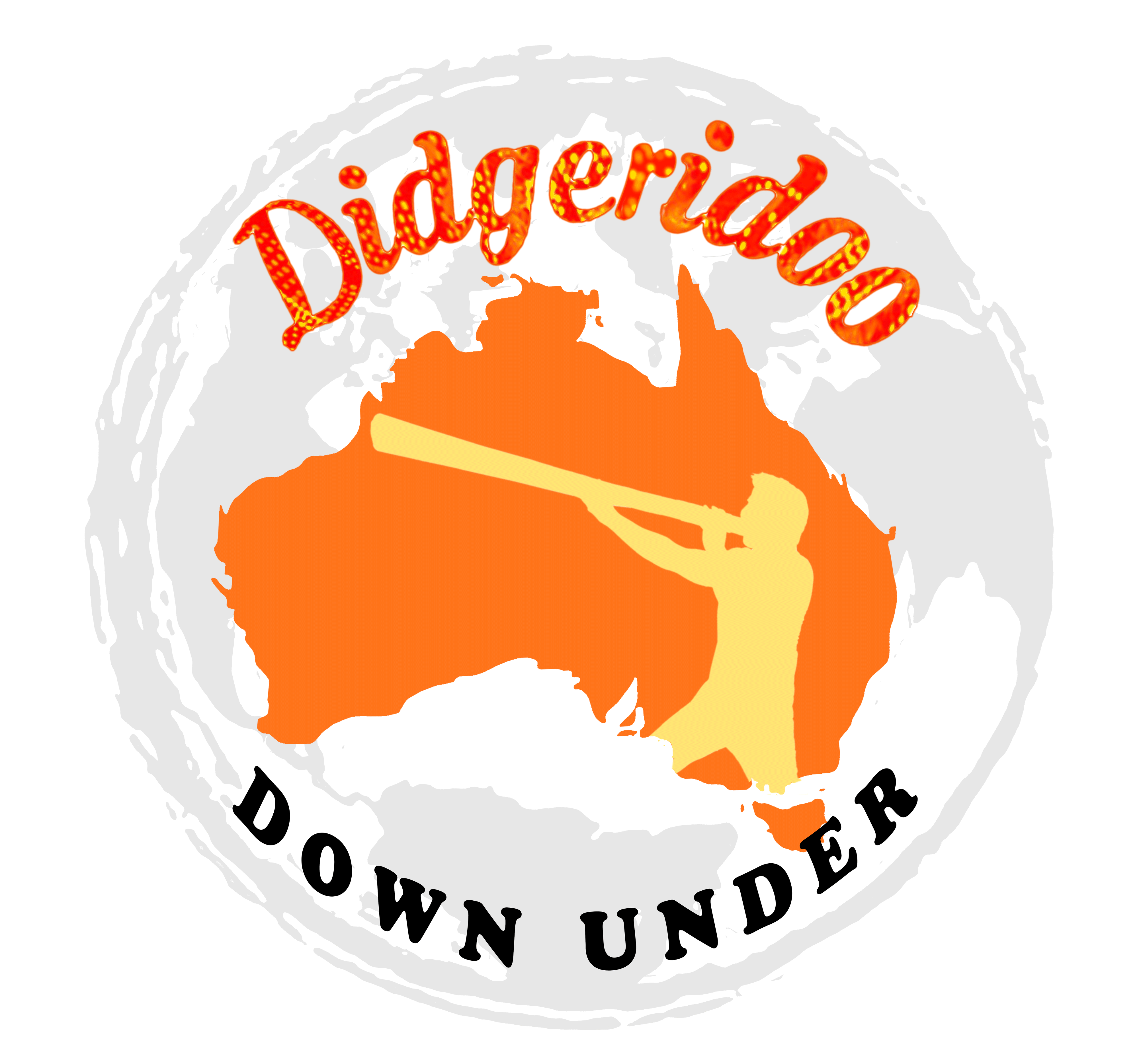 outline of Australia with man playing didgeridoo inside