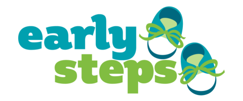 baby shoes & the words "early steps"
