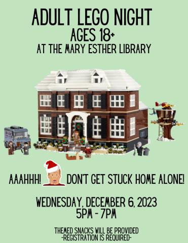 adult lego night wednesday december 6 2023 5pm - 7pm