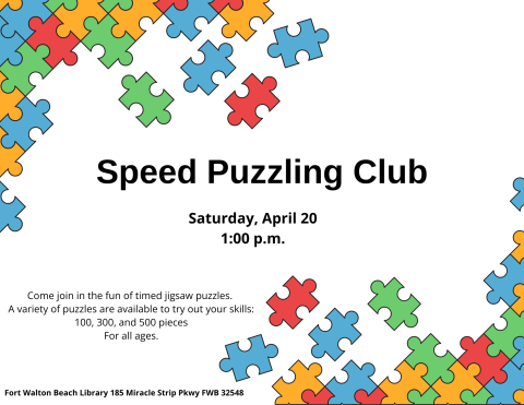 Speed Puzzling Club at the FWB Library - Timed Jigsaw puzzles