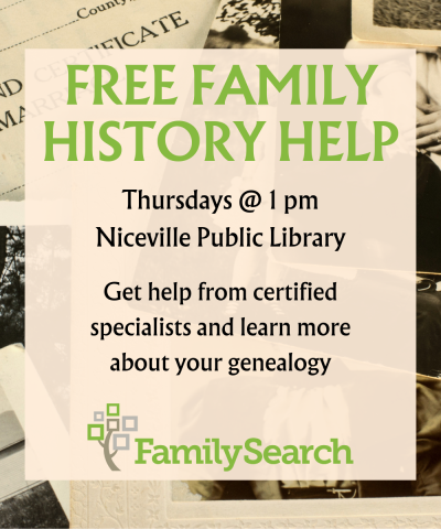 Free Family History Help flyer