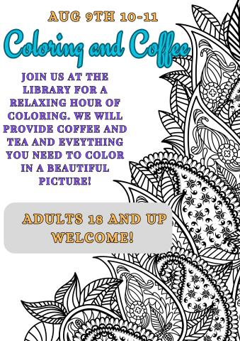 Coloring and Coffee flyer