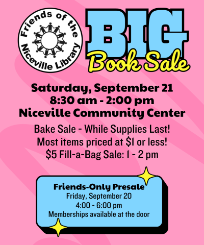 Friends of the Library BIG Book Sale flyer