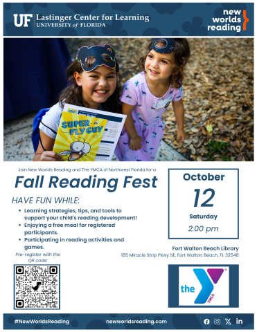 Image is a flyer for the New World Reading Initiative's Fall Reading Fest. 