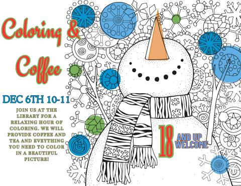 Coloring and Coffee flyer