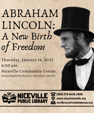 Abraham Lincoln: A New Birth of Freedom event flyer