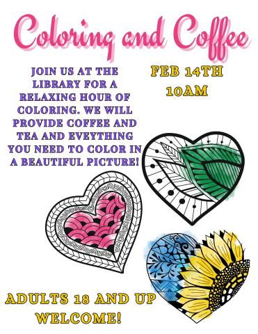 Coloring and Coffee flyer