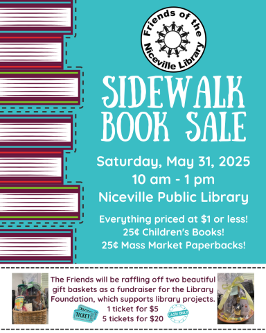 Friends of the Library Sidewalk Book Sale flyer