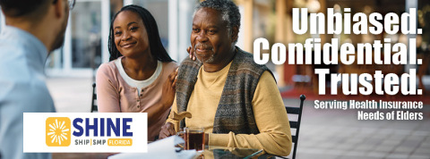 Picture of counseling session with SHINE (Serving Health Insurance Needs of Elders) Program provides health insurance information and free, unbiased, and confidential counseling assistance to Medicare beneficiaries, their families, and caregivers.