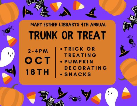 trunk or treat october 18 at 4pm