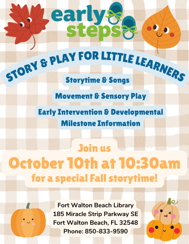 Image has a plaid background and fall-themed cartoon images. It contains information found in the event description.