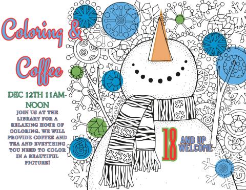 Coloring and Coffee flyer
