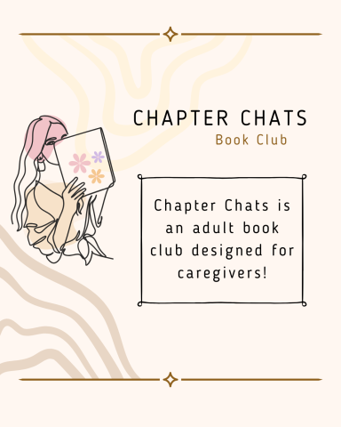 Image has a line drawing of a woman reading and contains information found in the event description.