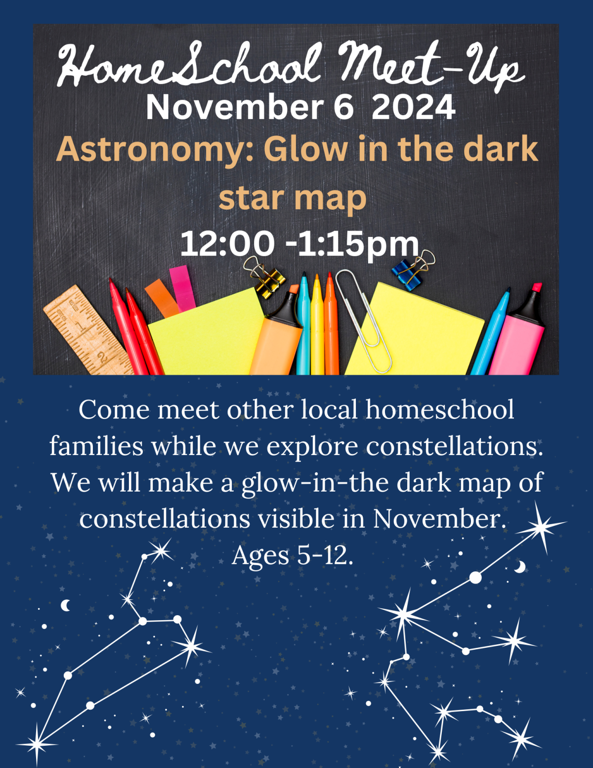 Homeschool Meet-up: Astronomy map