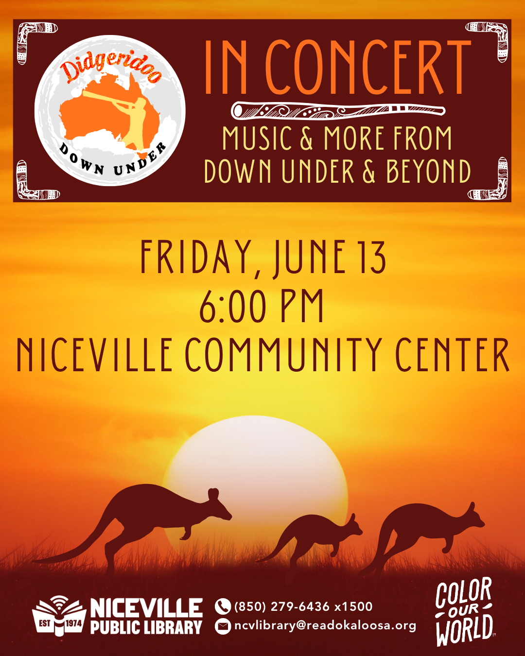 Didgeridoo Down Under Concert flyer