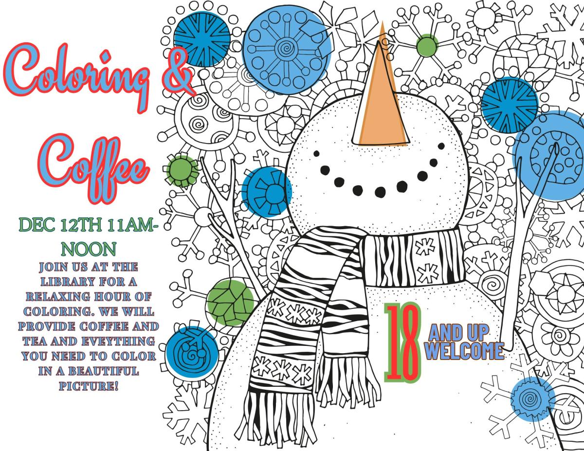 Coloring and Coffee flyer